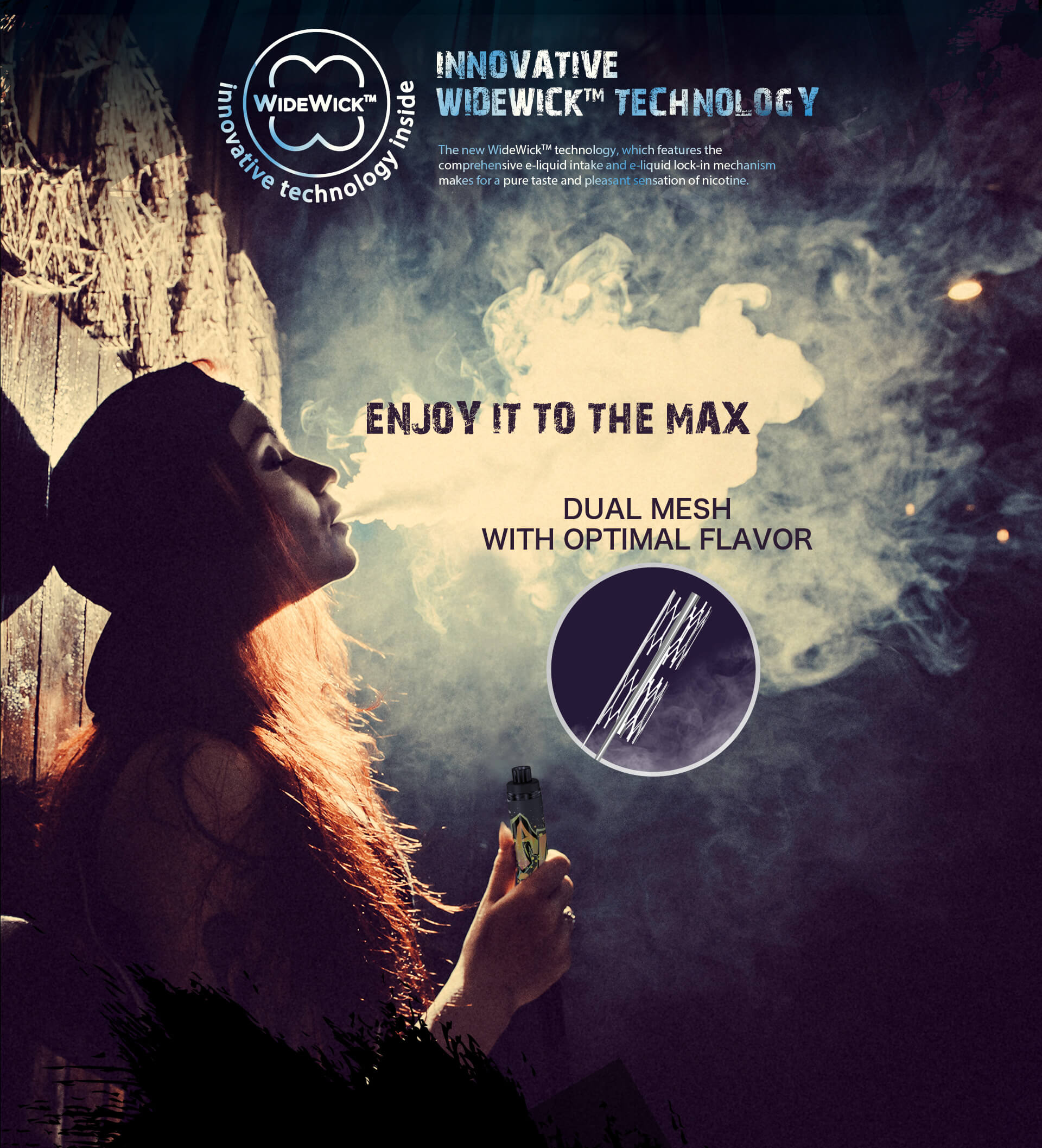 The VAAL Max comes with the innovative WideWick wicking technology, which supports stable and consistent vaping experience. The 0.7ohm dual mesh coil provides huge clouds of vaping, making it special among the disposables in the market.