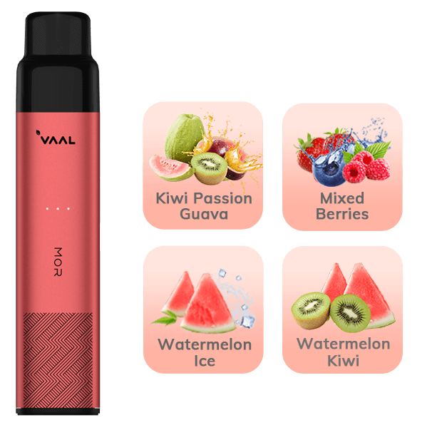 Enjoy flexible vaping with VAAL MOR's interchangeable 2ml pods, offering up to 800 puffs each. Pick your favorite flavor pod whenever you like.